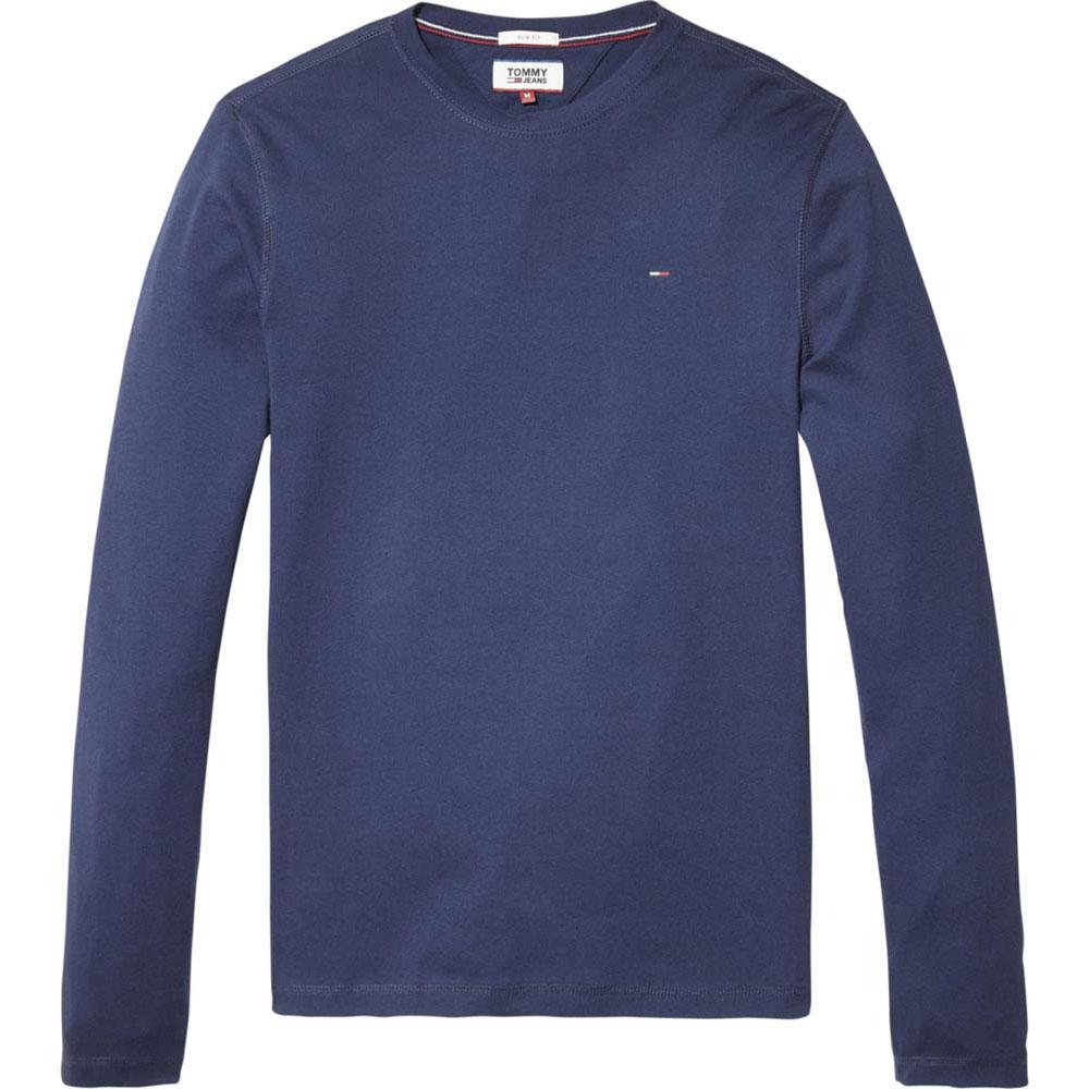 

Футболка с длинным рукавом Tommy Jeans Original Ribbed Organic Cotton, синий