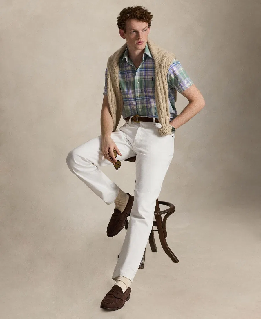 Мужская рубашка классического кроя Polo Ralph Lauren, Fades Mint Lavender Multi — фото 2