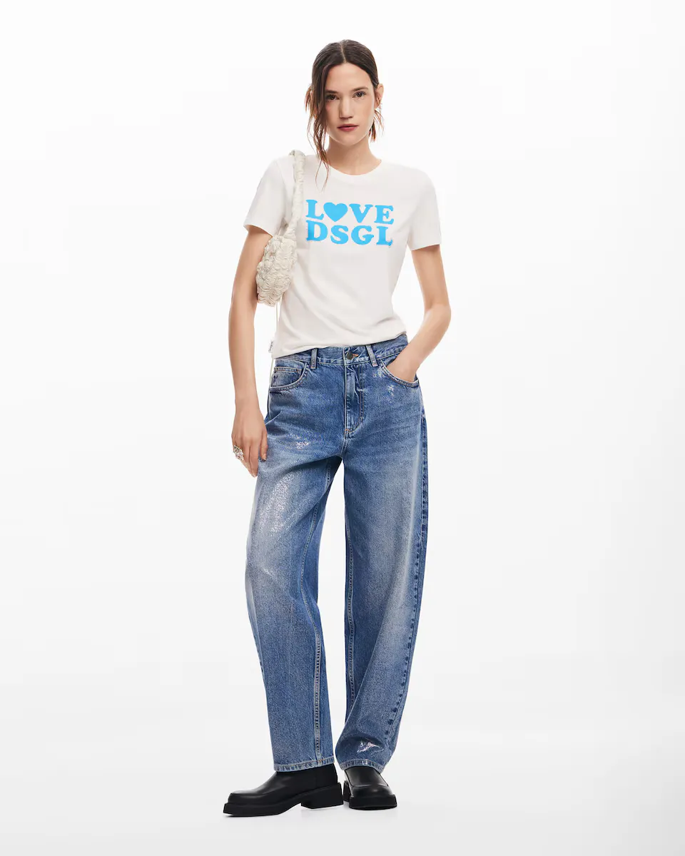 

Женская футболка с коротким рукавом и надписью спереди Desigual, белый