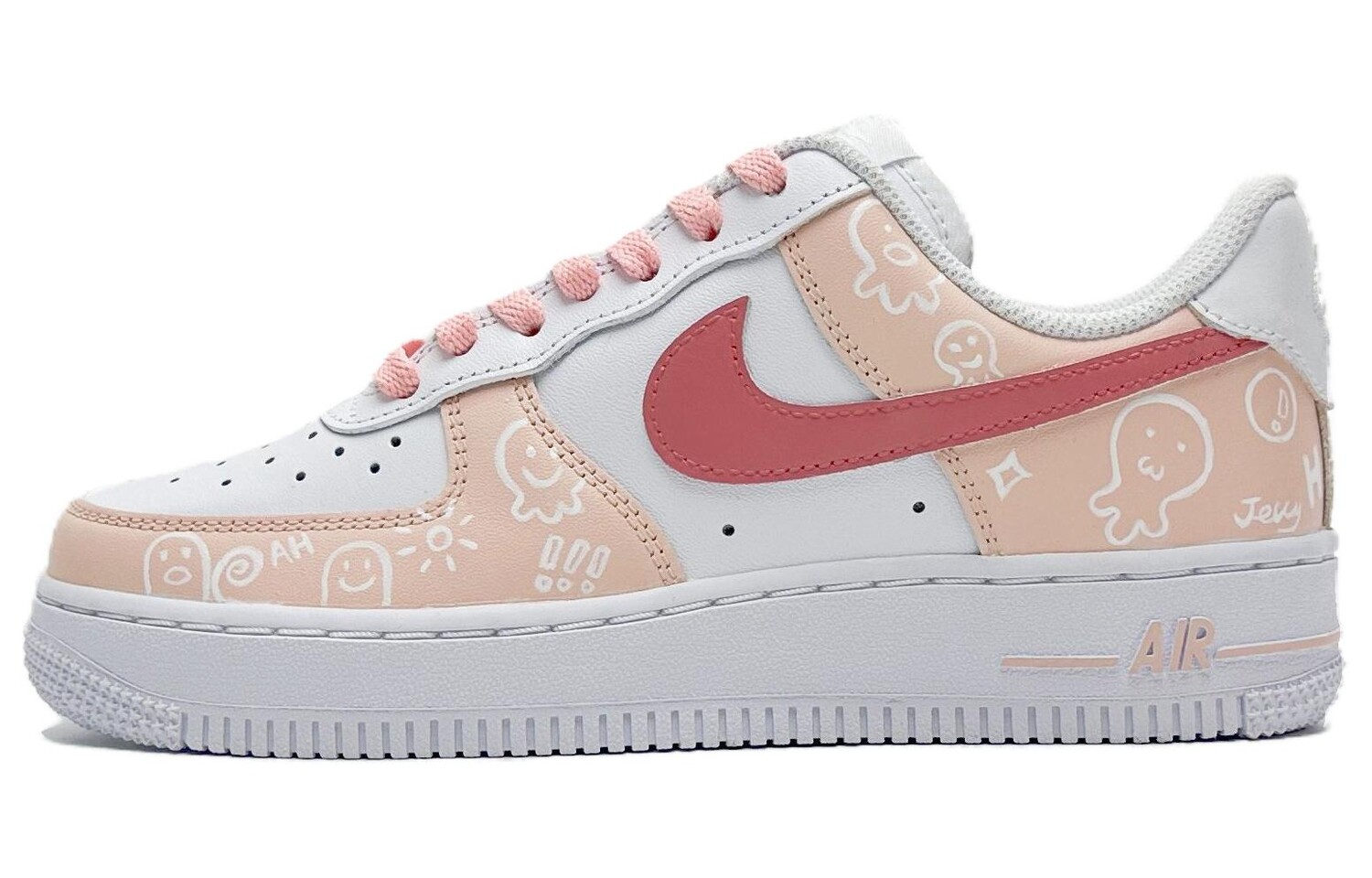 

Кроссовки Nike Air Force 1 Skateboarding Shoes Women's Low-top White/pink, розовый