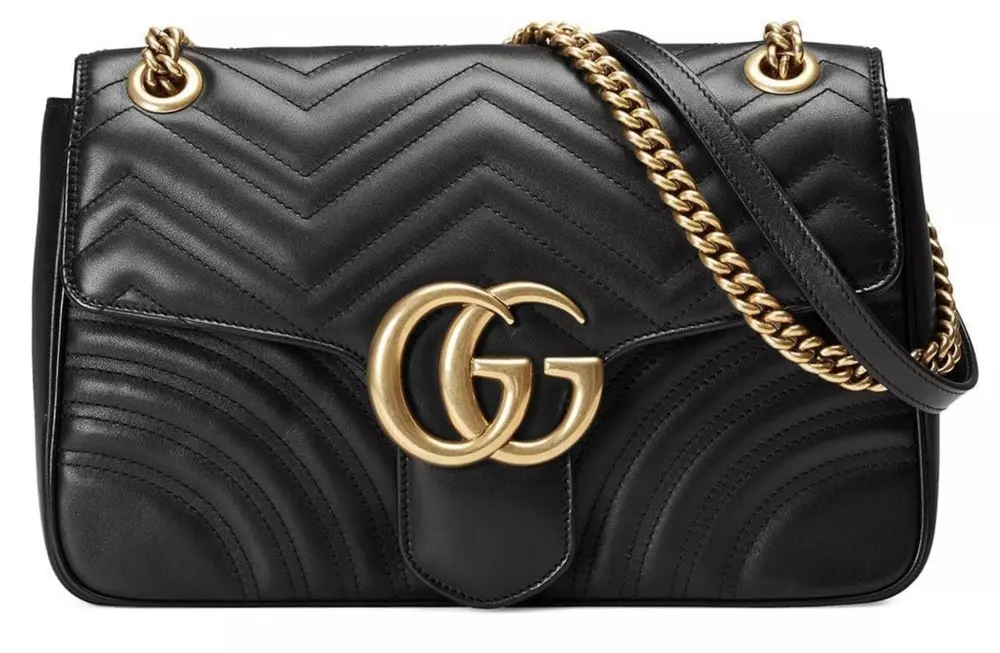 

Элегантная сумка через плечо с цепочкой Chevron Matelasse Gucci, черный