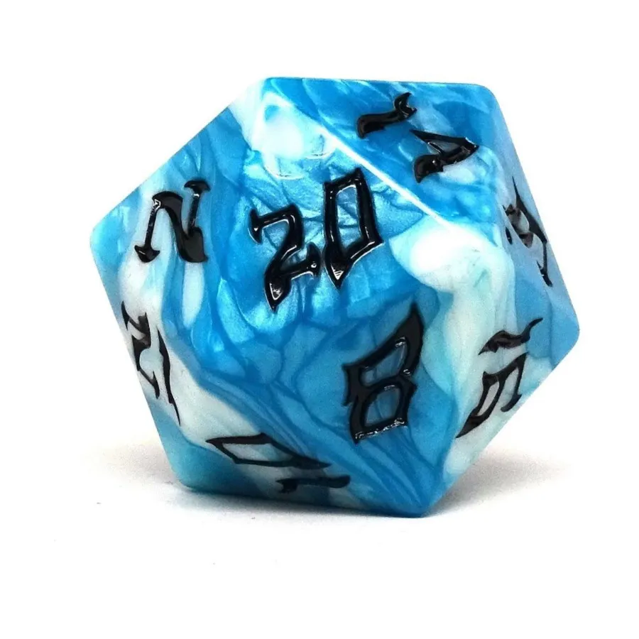 

48 мм d20 — Облачный великан с черным цветом, Dice - Dice of the Giants (Easy Roller Dice)
