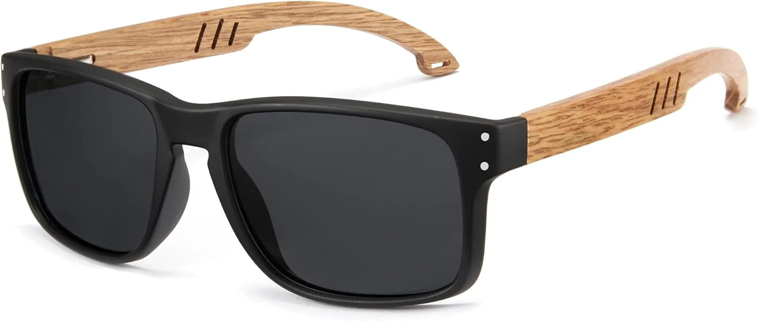 

Солнцезащитные очки Cyxus ручной работы из бамбука для мужчин и женщин, поляризованные, с защитой от УФ-излучения, подарок 1110, Frame: Black+ Lens: Black