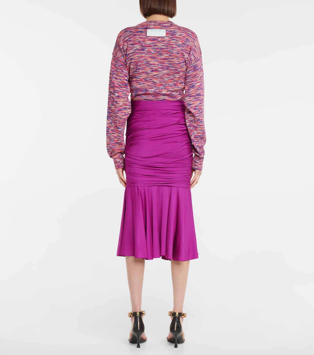 Юбка миди с расклешенным лифом и сборками Stella McCartney, Amethyste — фото 3