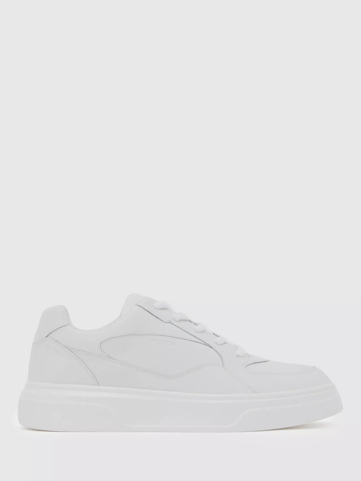 Кроссовки из литой кожи с толстой подошвой Reiss, White