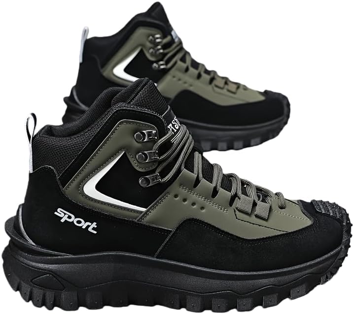 

Мужские прогулочные кроссовки в модном уличном спортивном стиле, классический износостойкий и противоскользящий дизайн, верх из полиуретана с цветовыми блоками Minlaidian, темно-зеленый