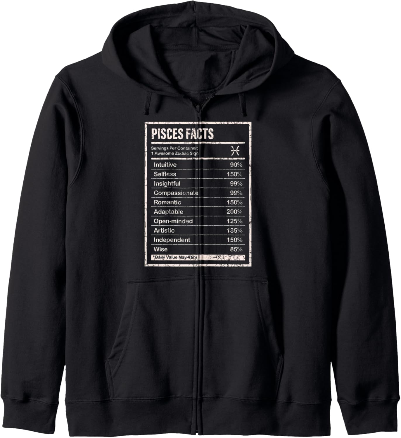 

Забавная толстовка на молнии с изображением знака зодиака Рыбы для мужчин и женщин, черная (black 19-3911tcx), размер S Funny Pisces Gifts & More, Черный, Забавная толстовка на молнии с изображением знака зодиака Рыбы для мужчин и женщин, черная (black 19