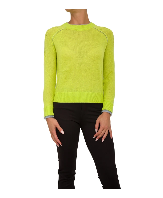 

Зеленый кашемировый пуловер с длинными рукавами Nenette, зеленый