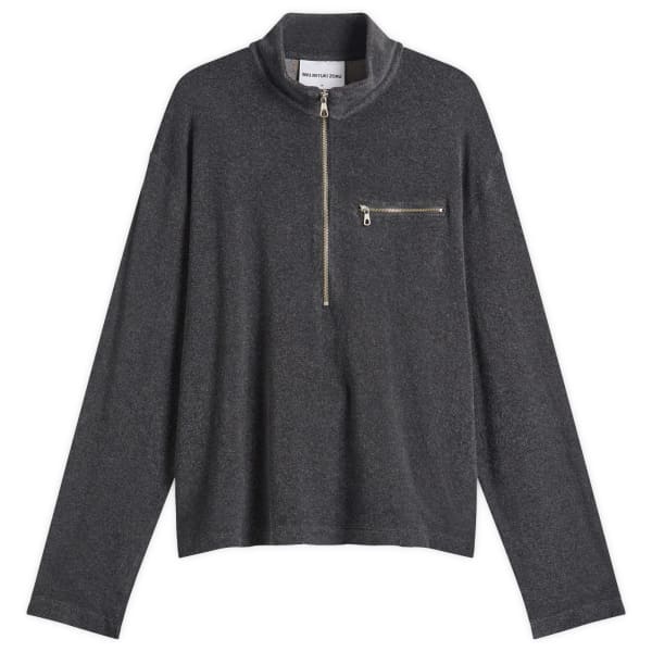 

Mki towelling quarter zip Mki Miyuki-Zoku, Charcoal, Черный, Mki towelling quarter zip Mki Miyuki-Zoku, Charcoal