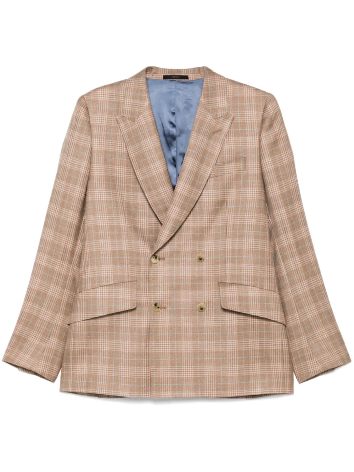 

Клетчатый двубортный пиджак Paul Smith, коричневый