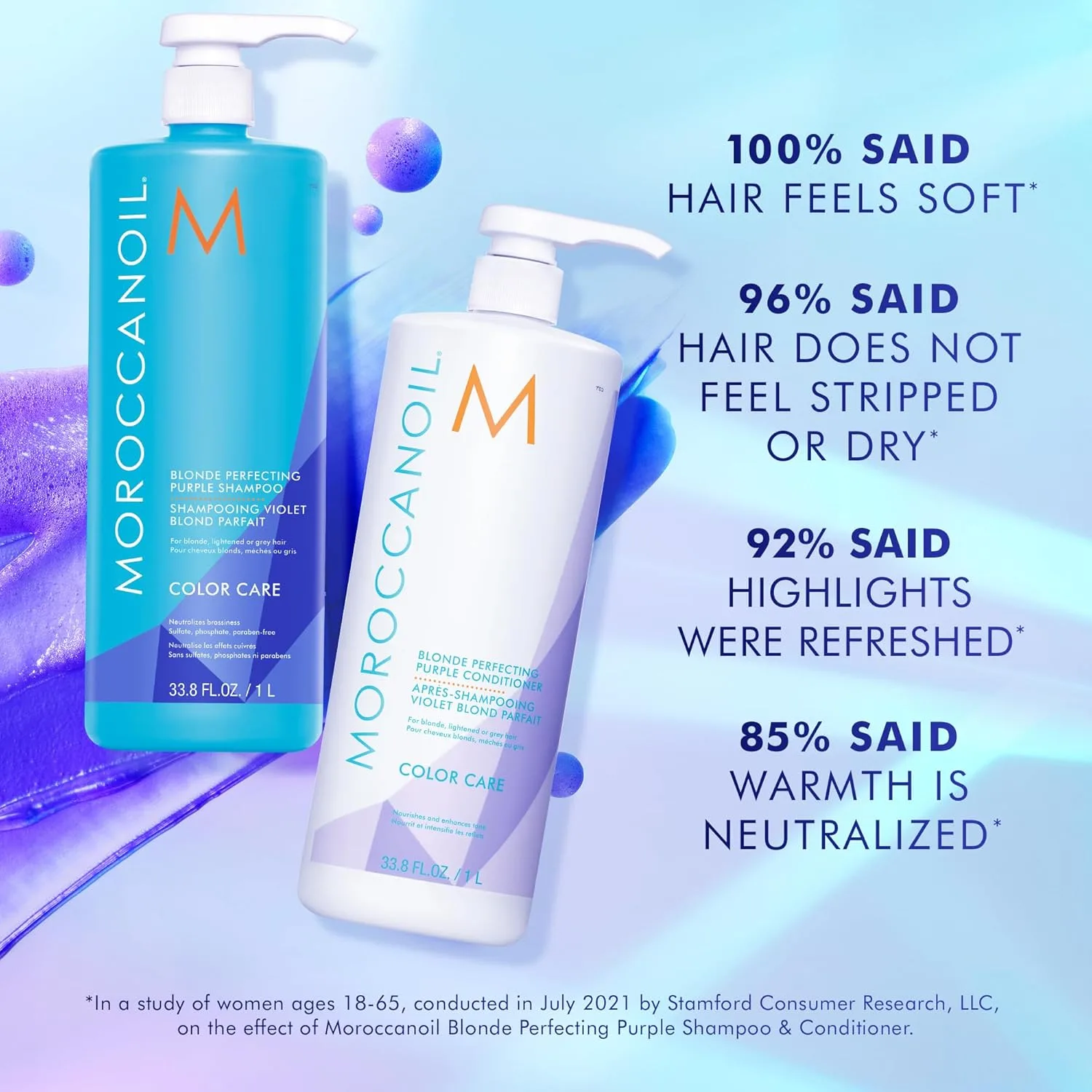 Набор шампуня и кондиционера Moroccanoil Blonde Perfecting Purple 1000 мл — фото 2