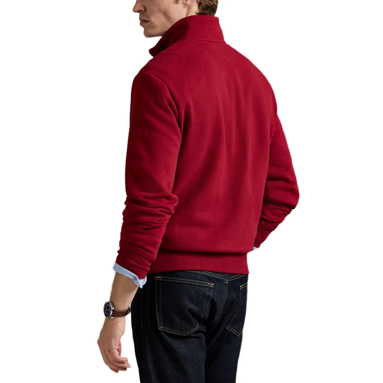 Полузастегивающийся флисовый свитшот Polo Ralph Lauren, красный — фото 4