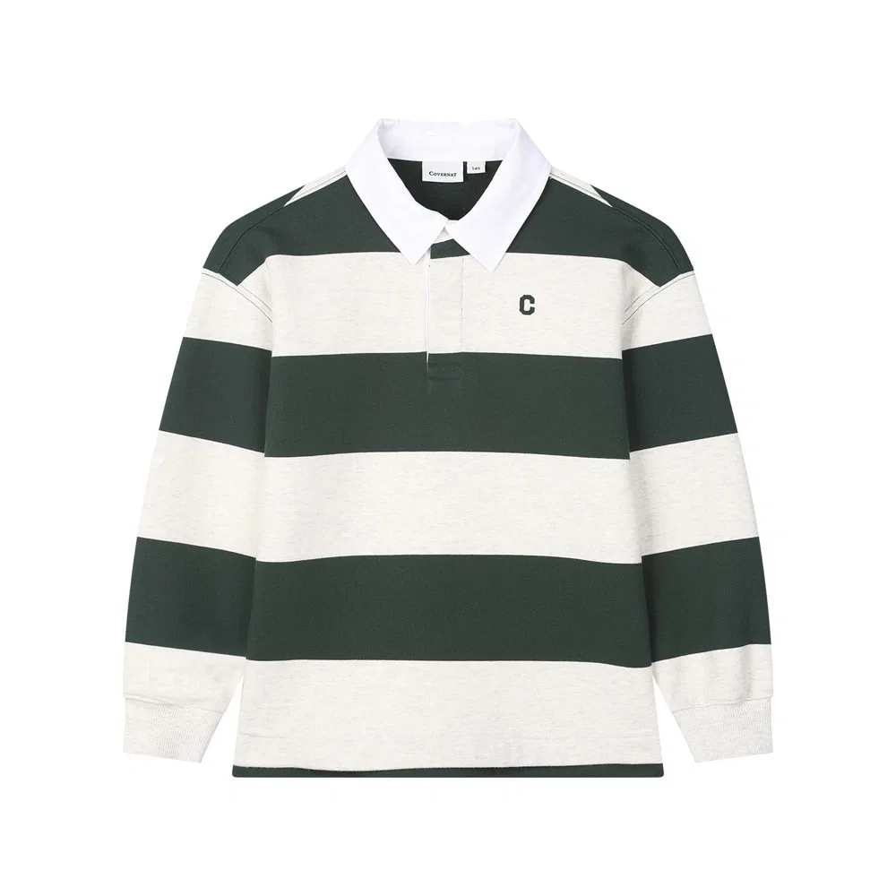 Детский свитшот C-Logo Rugby овсяного цвета от Covernat Kids