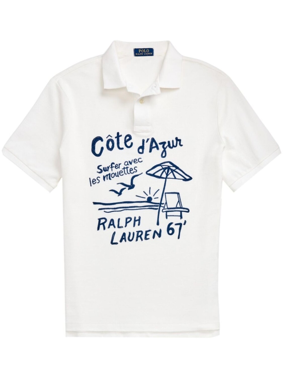 

Polo Ralph Lauren рубашка поло с принтом Cote D'Azur, белый