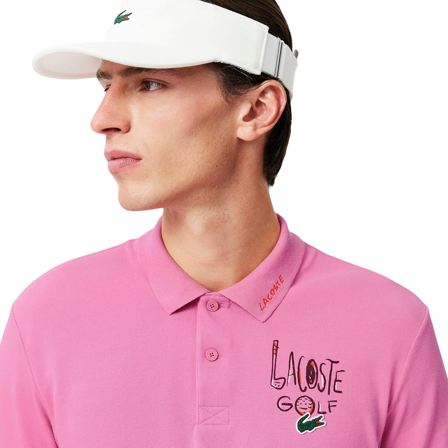 Мужская поло для гольфа Lacoste Sport Classic Fit с защитой от ультрафиолета, Reseda Pink/Reseda Pink — фото 2