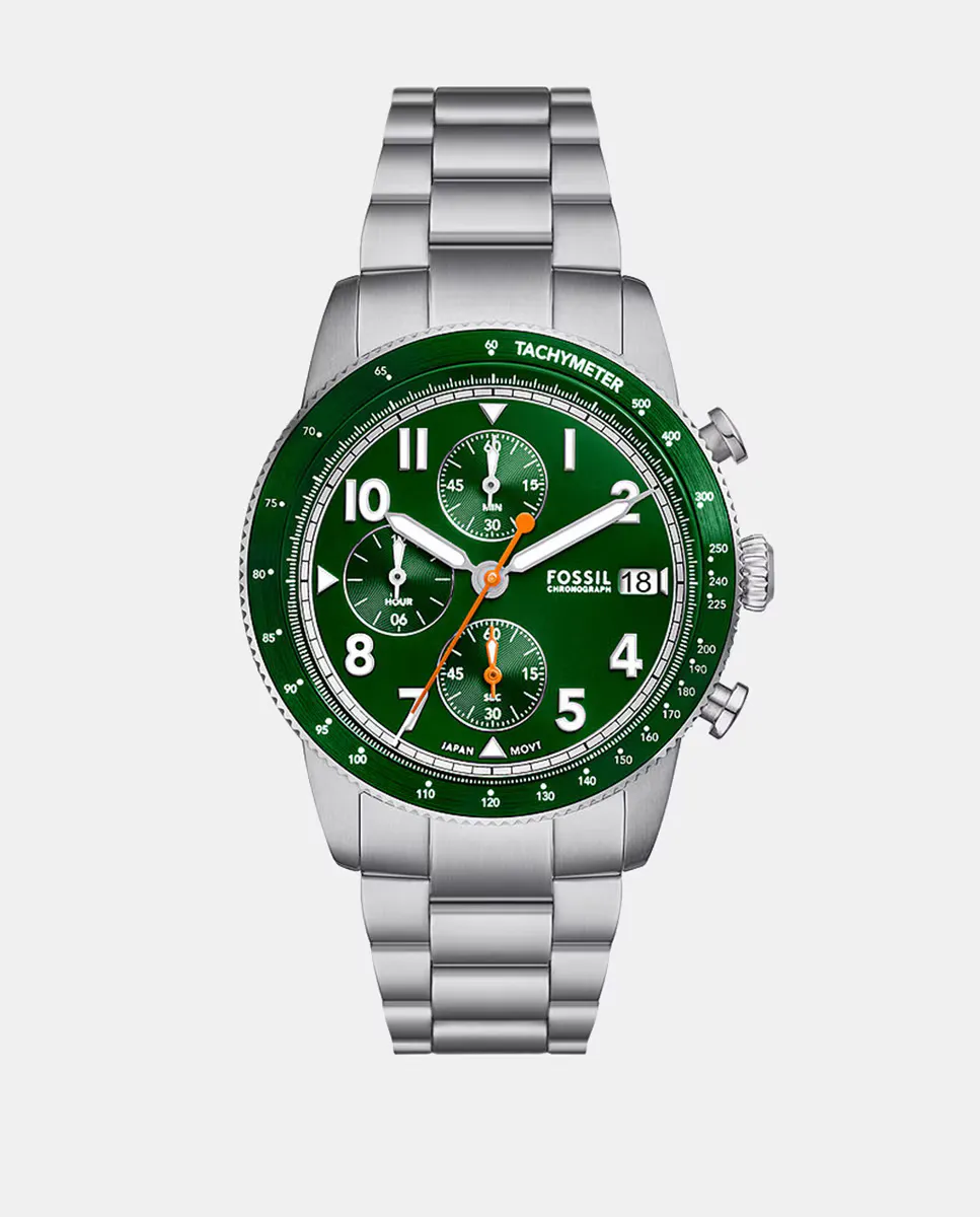 

Мужские часы FS6048 стальной хронограф Fossil, серебряный