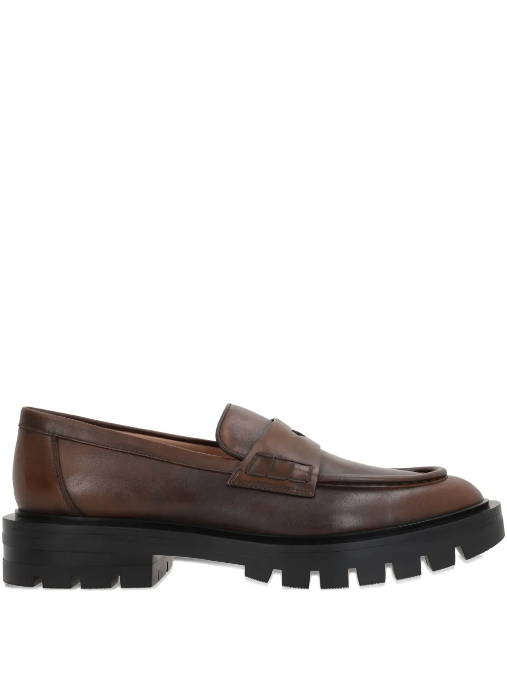 Кожаные лоферы-пенни Santoni, коричневый