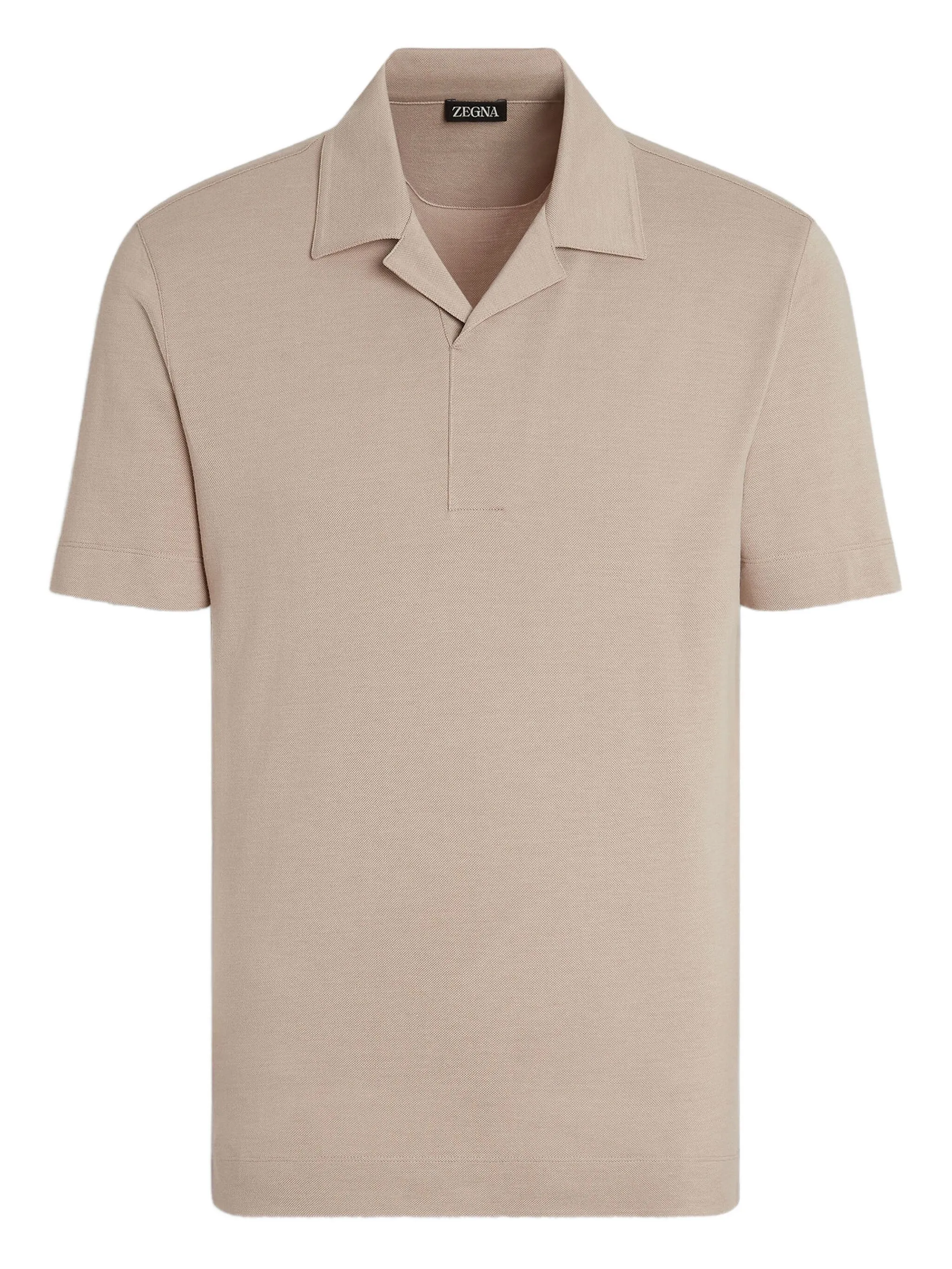 

Футболка с заостренным воротником Zegna, бежевый