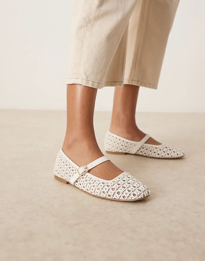 Балетки Lottie Mary Jane от ASOS DESIGN из ткани кремового оттенка
