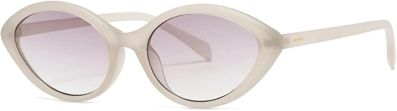 

Винтажные тонкие солнцезащитные очки в большой оправе овальной формы для женщин и мужчин, популярные, в стиле панк, с заклепками, с защитой от УФ-излучения UV400 TYUVIVO, Jelly Gray Purple