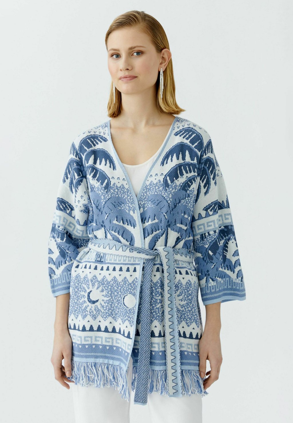 

Кардиган Jacquard Oui, синий