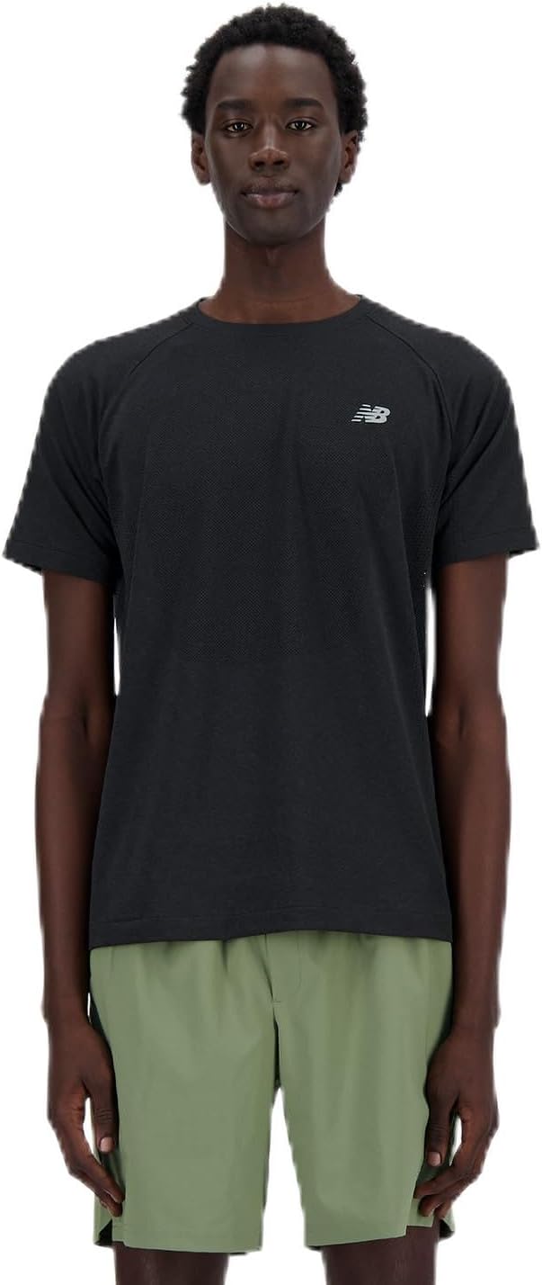 

Мужская бесшовная футболка с коротким рукавом New Balance Dry NB Athletics (MT41080), черный
