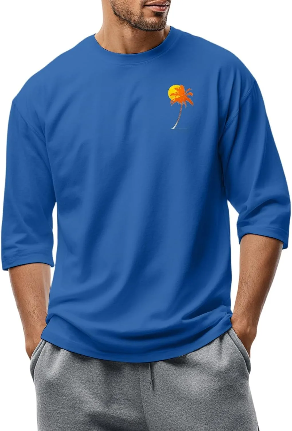 

Футболка для мужчин с 2D принтом, Casual, свободный крой FQZWONG