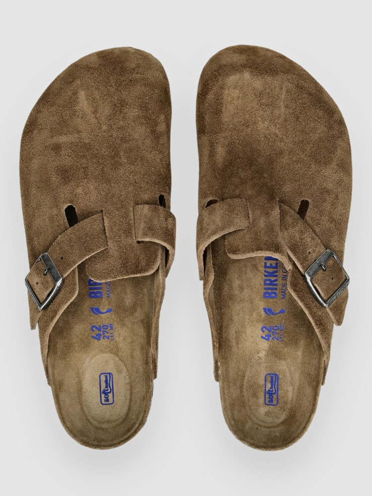 Сандалии Birkenstock Boston Soft Footbed Suede Leather Sandalen, dark tea tonal fb — фото 4