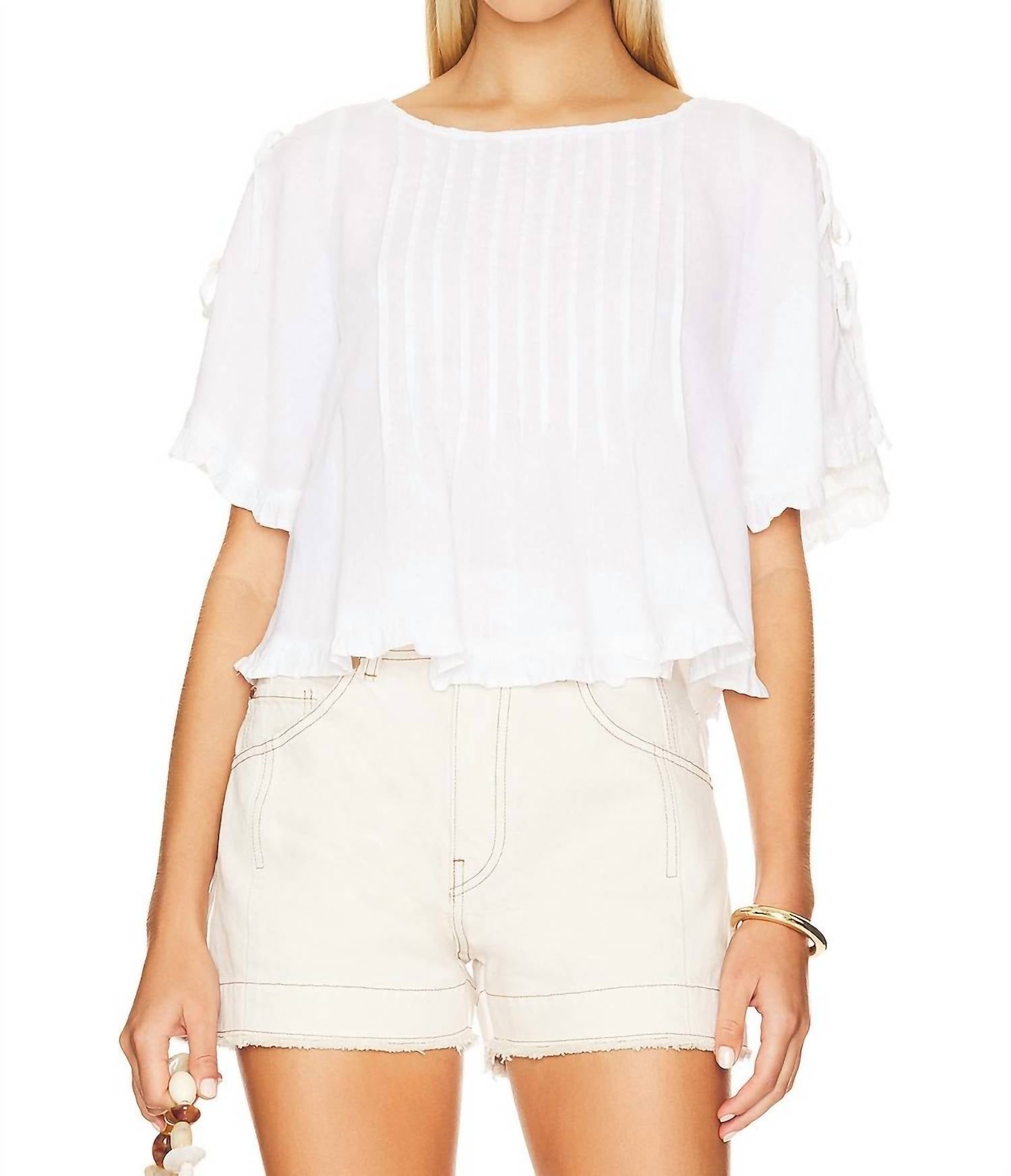 

Блуза Addie в складку цвета Off White Sweet Lovely by Jen