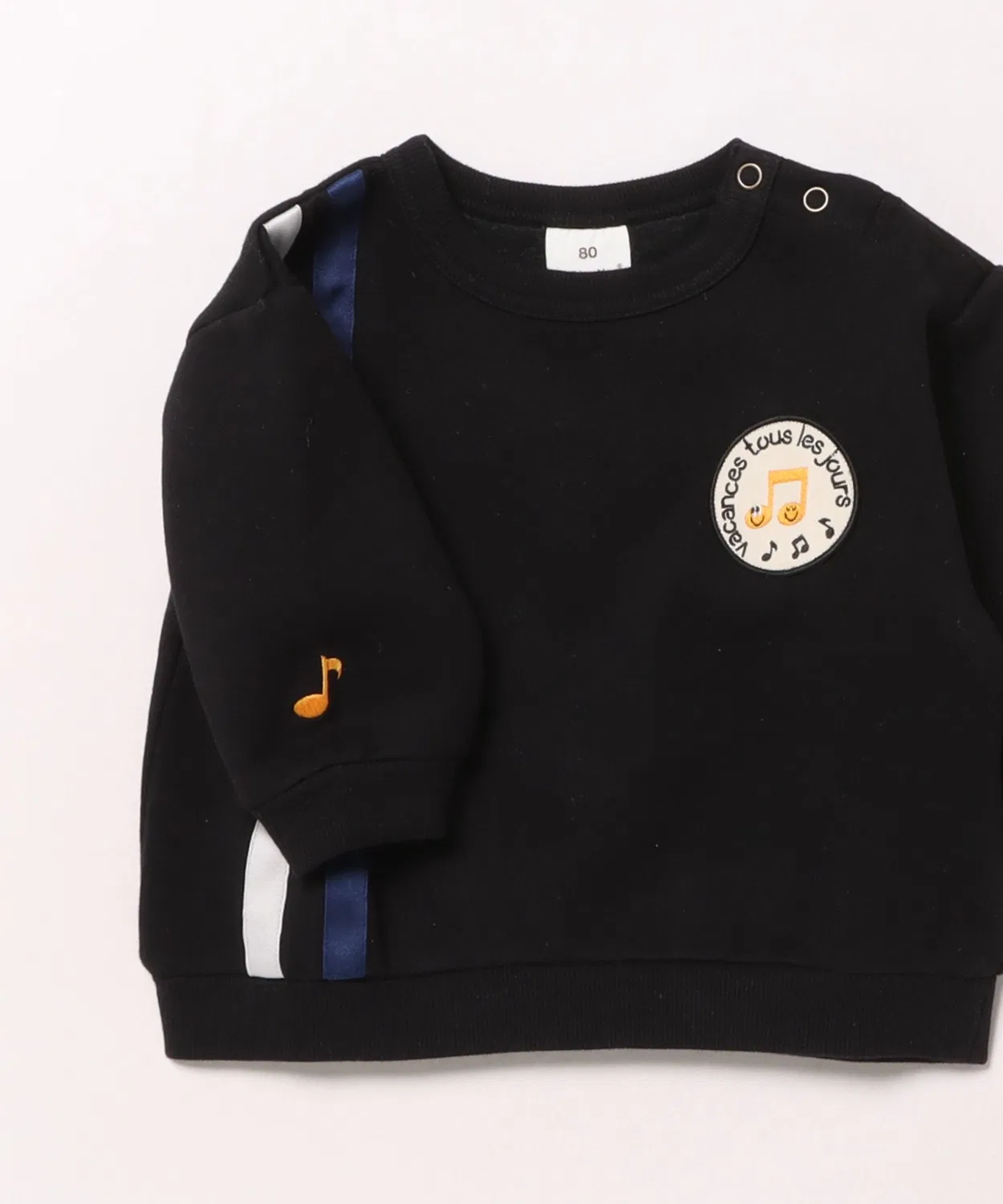 Детский свитшот с лентами SiShuNon kids, длинный рукав, черный — фото 4
