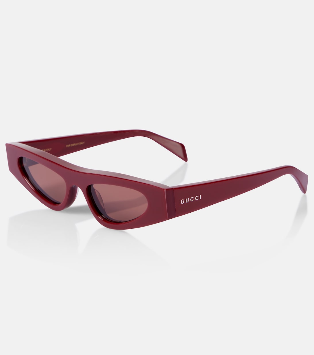 Солнцезащитные очки Logo cateye Gucci, Burgundy-Burgundy-Brown — фото 4