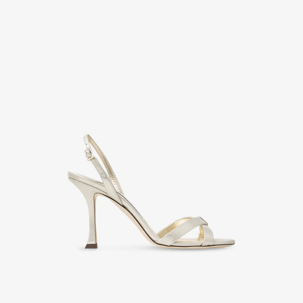 Босоножки замшевые Jimmy Choo Elsy 90, золотой