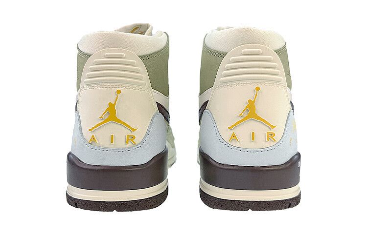 Кроссовки JORDAN Legacy 312 Vintage Basketball Shoes Men Mid-Top Green/Gold — фото 4