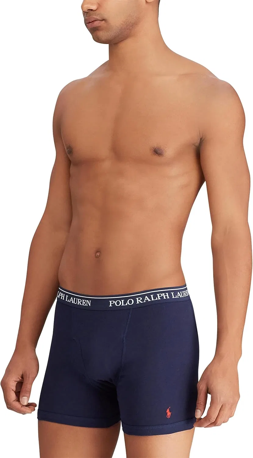 Трусы боксеры POLO RALPH LAUREN, белый/темно-синий/красный — фото 2