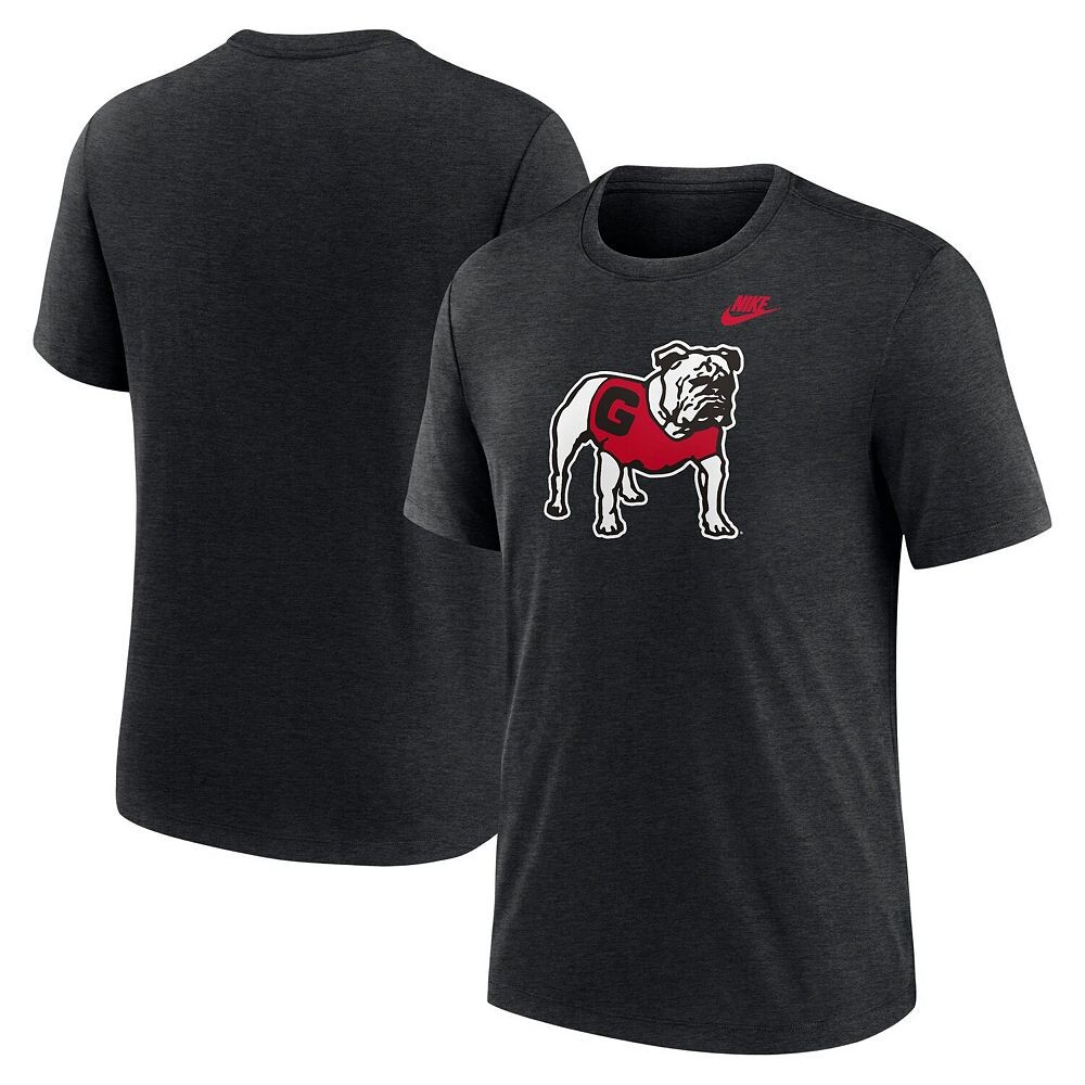 Мужская футболка Nike Heather Black Georgia Bulldogs Blitz Evergreen Legacy Primary Tri-Blend, цвет Uga Charco — фото 2