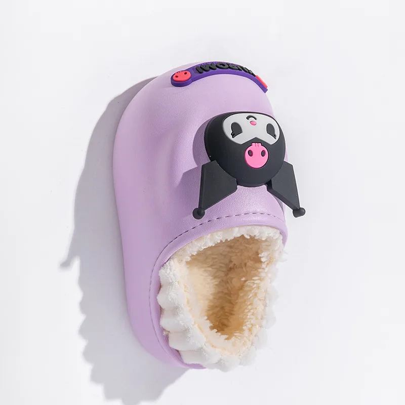 Детские домашние тапочки EVA с противоскользящей подошвой Sanrio, фиолетовый-Kuromi — фото 3