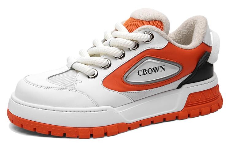 Кеды мужские, обувь для скейтбординга низкая Crown, белый/оранжевый — фото 3