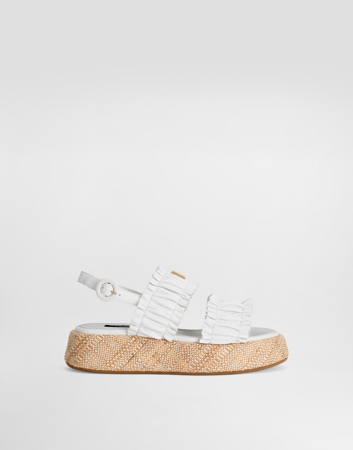 Босоножки WeDGe из наппы DOLCE & GABBANA, белый