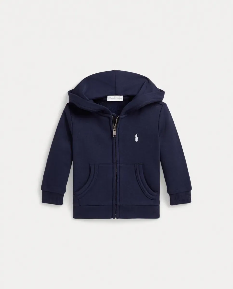 Хлопковая детская кофта с молнией для мальчика Polo Ralph Lauren, темно-синий