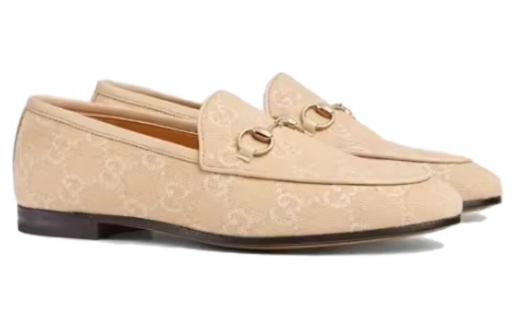 Gucci Лоферы Jordaan 24 из весенне-летней коллекции, ширина подошвы 1 см, женские, желтый — фото 4