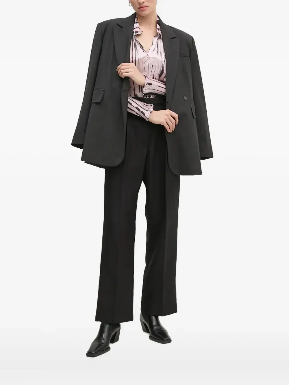 

Плиссированная рубашка Sandro Ferrone, розовый