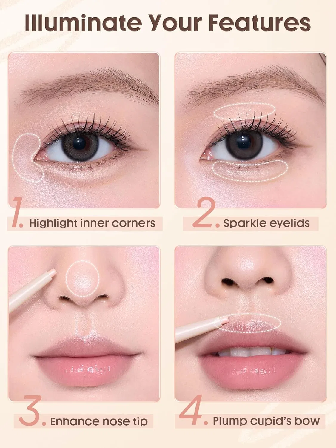 Карандаш для макияжа глаз «Lumi-Eye Aegyo-Sal Pen Duo» от SHEGLAM Sheglam, Cookie Dough — фото 4