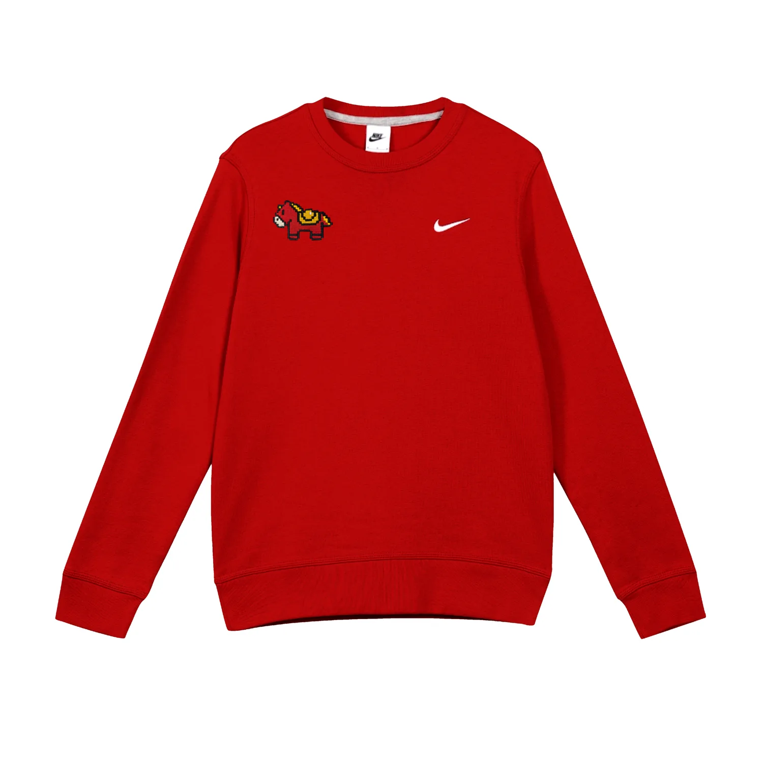 Nike Клубный свитшот мужской красный с круглым вырезом Moderate Regular