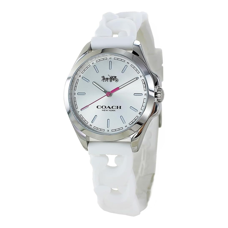 

COACH Часы Wrist Watch Quartz Movement Silicone Strap 33mm Silver Dial Women's Watch
