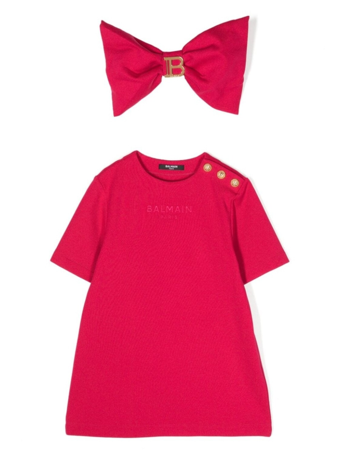 

Balmain Kids платье-футболка с вышитым логотипом, розовый
