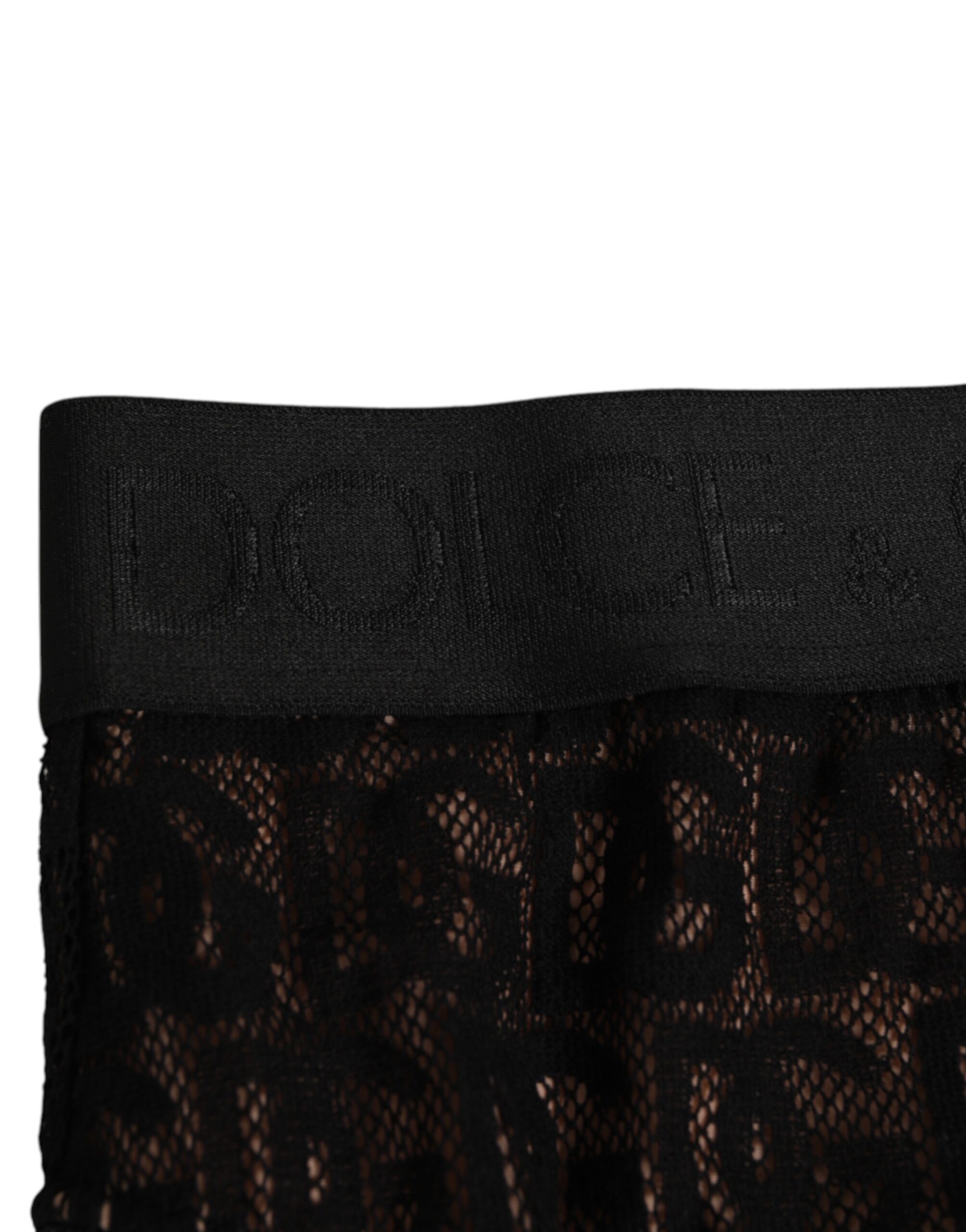 Черные кружевные трусики-слипы с логотипом DG Dolce & Gabbana, черный — фото 2