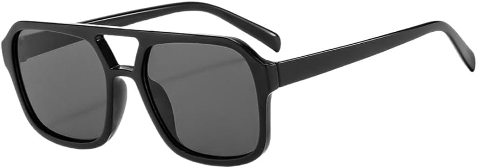 

Квадратные авиационные солнцезащитные очки для женщин и мужчин, большая оправа, стильные черные солнцезащитные очки с защитой от УФ-излучения UV400 UJNHGQ, Black-black Gray