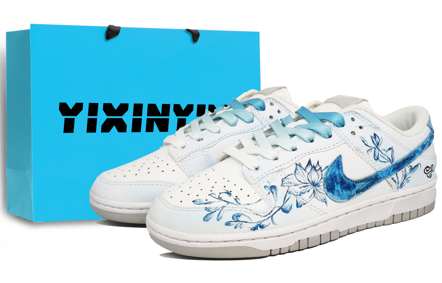 

Кроссовки Dunk Low для скейтбординга унисекс glaze blue Nike, Glaze синий (Shopping Bag)