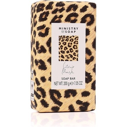 

The Somerset Toiletry Company Мыло Ministry Of Soap с ароматом цитрусового мускуса и желтым леопардовым принтом 200 г
