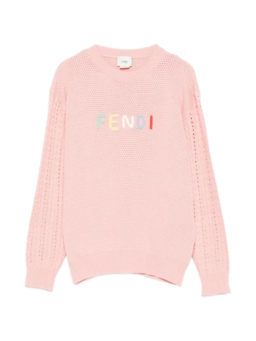 Свитер с логотипом Fendi Kids, розовый